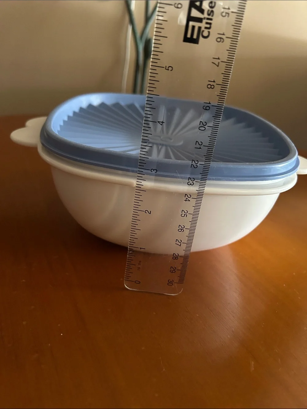 Vintage Tupperware Blue Lid Food Storage Bowl